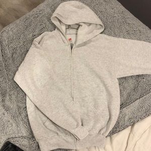 Light grey zip up hoodie
